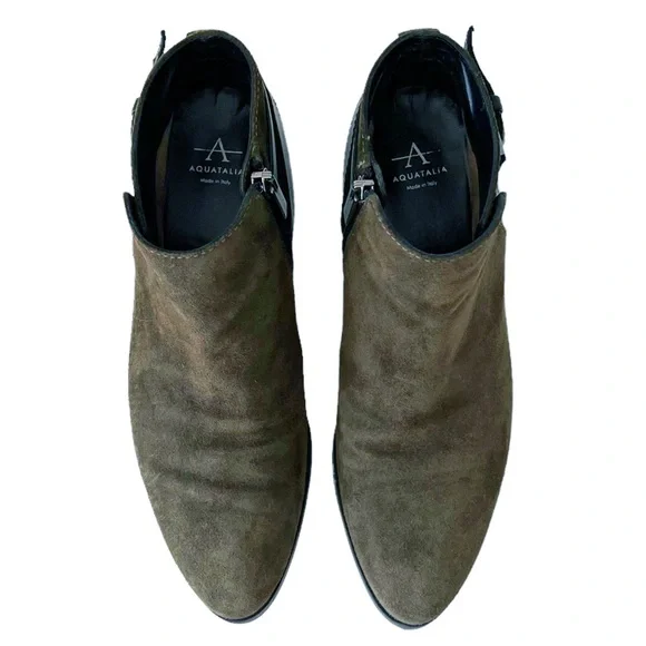 Aquatalia Faron Olive Suede Ankle Bootie7 Ankle Boots & Booties